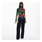 Blusa Ligera Cuello Alto Para Mujer 25wwjf48/4055 Desigual® Multicolor Geométrico Xl