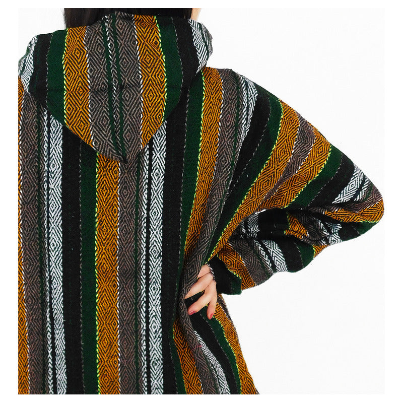 Suéter Poncho Canguro Artesanal Hoodie Acrilico Colores
