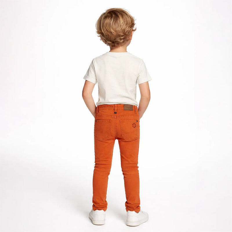 Pantalon Slim Fit Para Niño Mod.4559 Marca Mayoral® Naranja Liso 9 Años