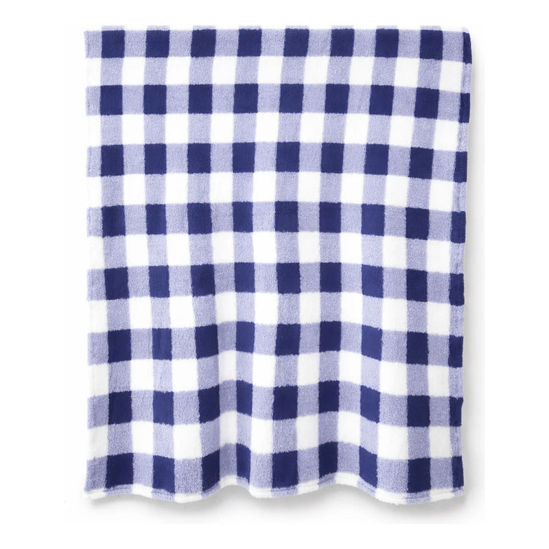 Cobertor Ovejita Ligero Matrimonial 1.80x2.10m Providencia® Multicolor 400 G Cuadros Lila Azulado