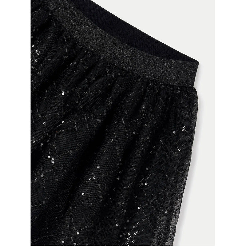Falda Para Niña Con Lentejuelas Mod. 7971 Marca Mayoral® Negro Lentejuelas 14 Años