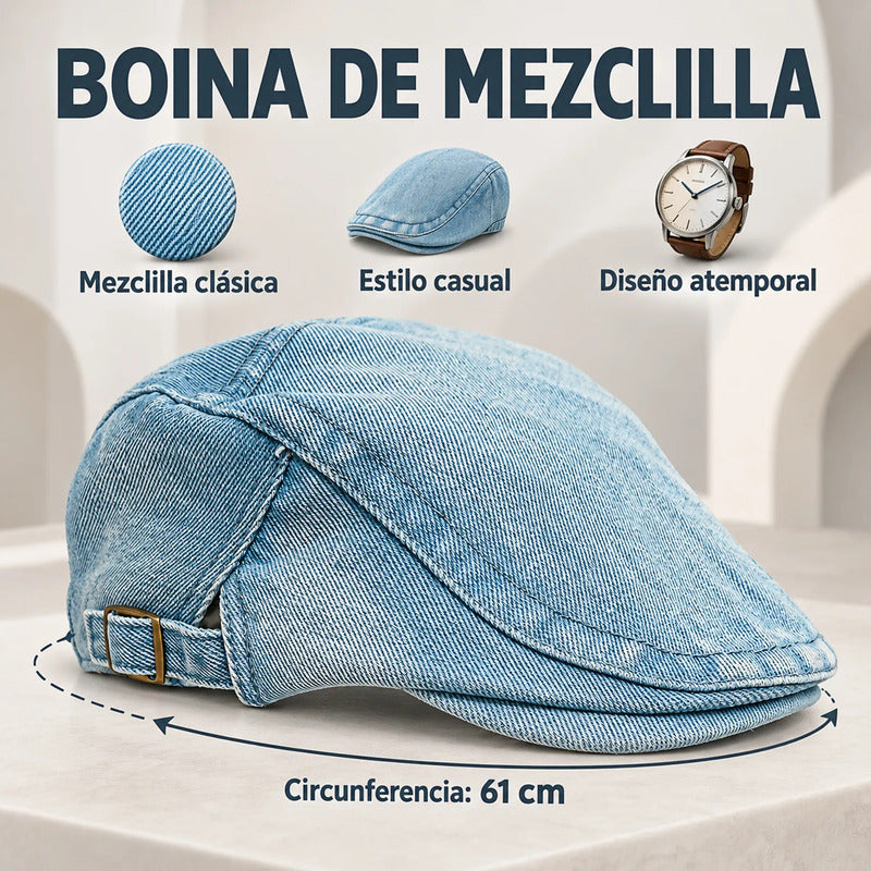 Boina Gorra Casual Retro Para Mujer Atemporal Mezclilla M Lisa