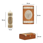 Set Para Bautizo Vela+concha+toalla+caja De Madera