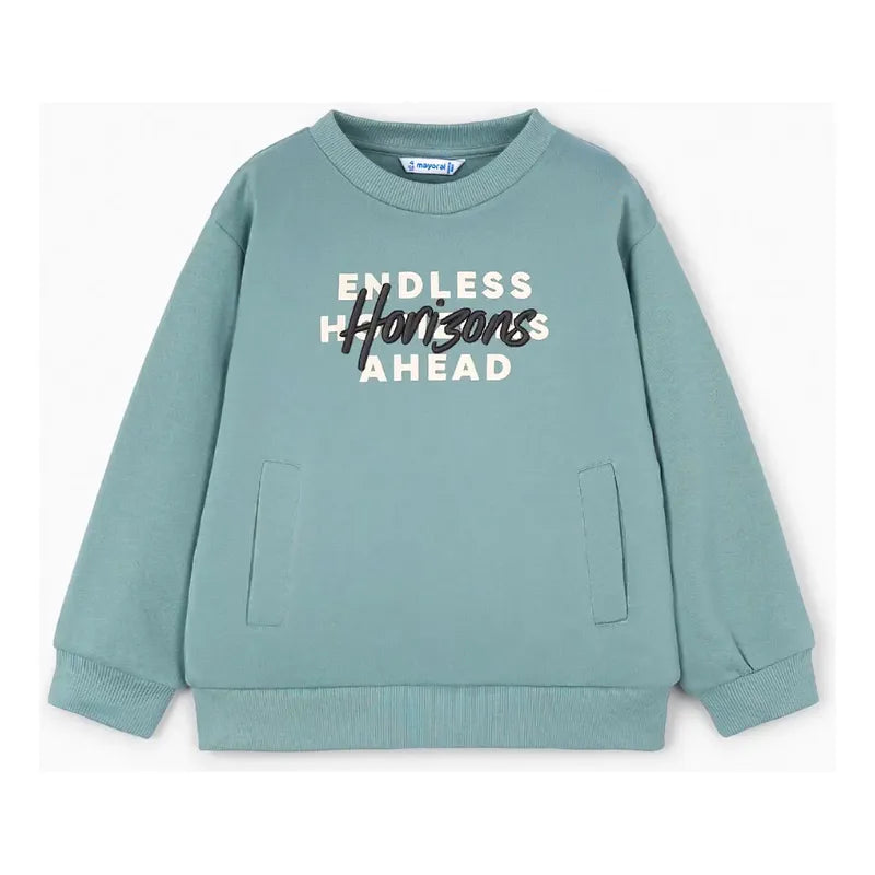 Sudadera Casual Con Bordado Para Niño M.4408 Marca Mayoral® 8 Años Glaciar Lisa