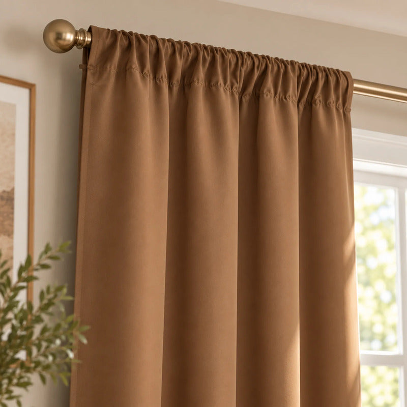 Set De Cortinas 2pz Cortas Viasoft 1.80mx1.18m Vianney® Marrón