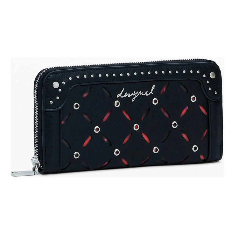 Cartera Troquelado Tachuelas 25wayp33/2000 Marca Desigual® Negro Troquelado Tachuelas
