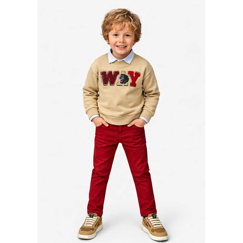 Jogger Casual  Para Niño Mod.4533 Marca Mayoral® Vino Liso 6