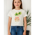 Playera Casual Para Niña Mod.6057 Marca Mayoral® Blanco Palmas 16 Estampa Localizada