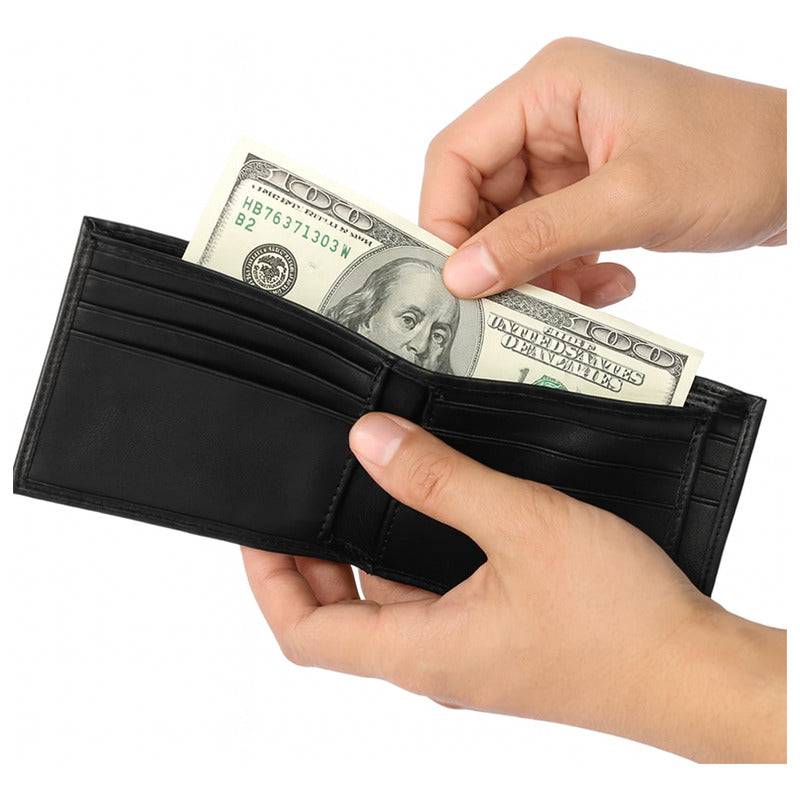 Billetera De Hombre Mod.87861-0010 Marca Dockers® Negro Liso