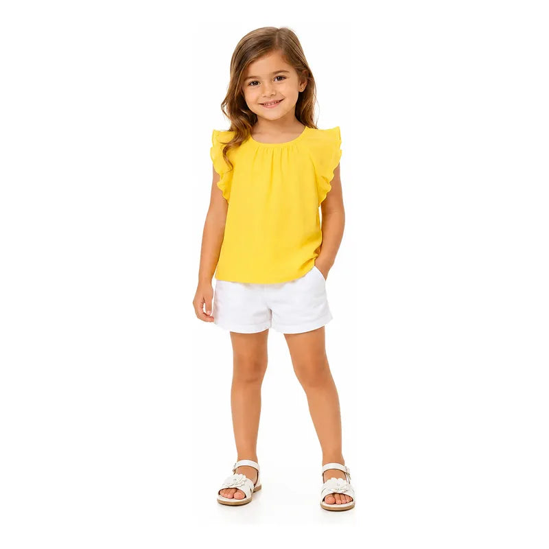 Blusa Ligera Casual De Niña Mod.3014 Marca Mayoral® Amarillo Lisa 3 Años