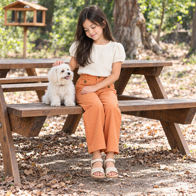 Pantalón Largo Ancho Para Niña Mod.3587 Marca Mayoral® Melocoton Lisa 4 Años