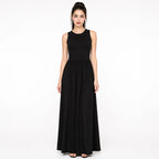 Vestido Largo Maxi Casual Para Mujer Mkmv0091 Makn & Co® Negro Lisa G