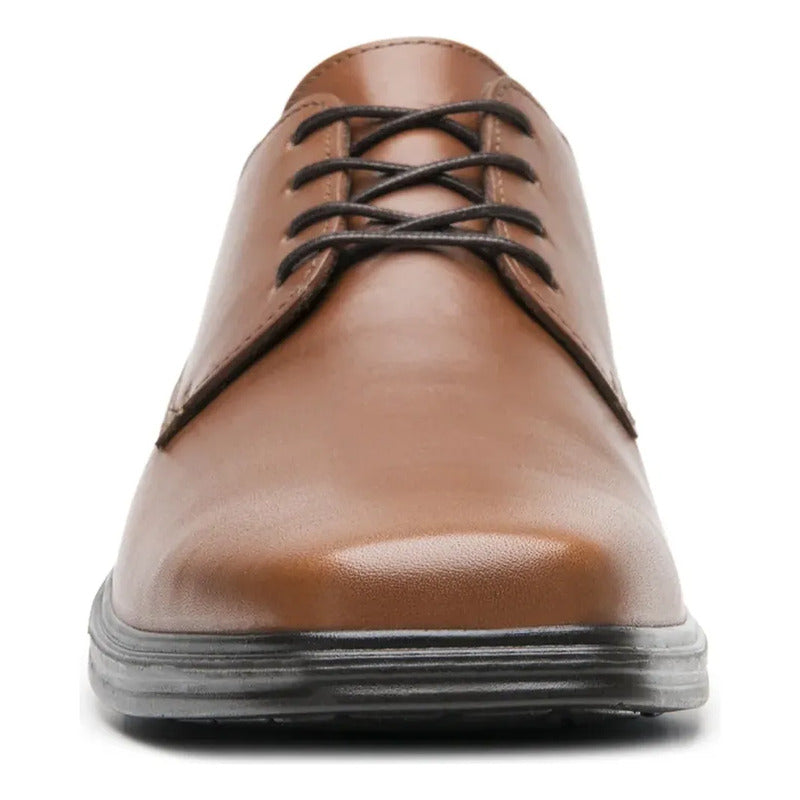 Zapato Derby Semivestir Para Hombre Mod.406401 Marca Flexi® Tan Lisa 27,5 Mx