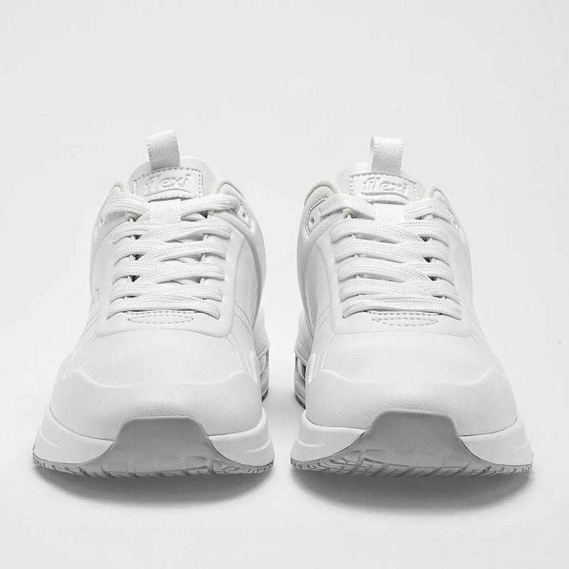 Tenis Urbano Escolar Para Hombre Mod.422404 Marca Flexi® Blanco Lisa 25.5 Mx
