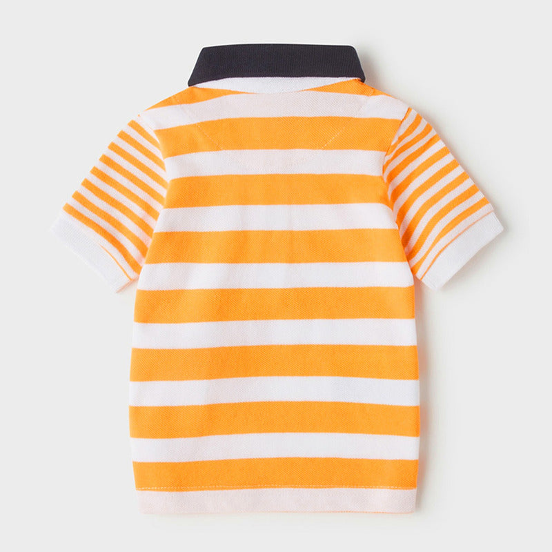 Playera Polo Para Bebé Mod.1104 Mandarina Marca Mayoral® Mandarina Rayas 6 Meses