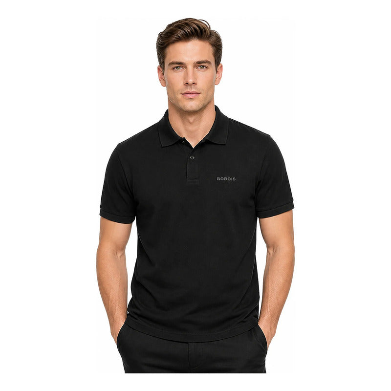 Playera Polo Regular Fit Para Hombre Mod. Apolbs Bobois® Negro M Lisa