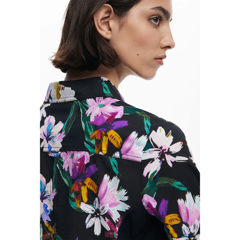 Camisa Casual Para Mujer 25wwcw15/2000 Marca Desigual® Multicolor Floreado M
