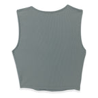 Top Canale Casual De Mujer  Mod.tw1320 The Workshop® Gris Oscuro Canalé S