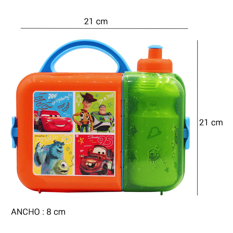 Lonchera Infantil De Plástico Con Botella Diseños Varios