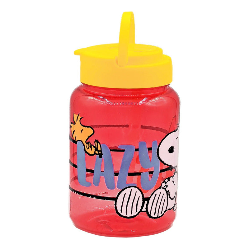 Botella De Plástico 500ml Con Popote Diseños Infantil Varios