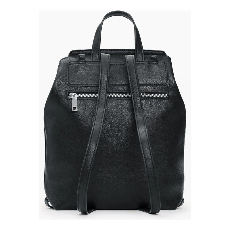 Mochila Mediana Trenzada Para Mujer 26sakp19/2000 Desigual® Negro Liso