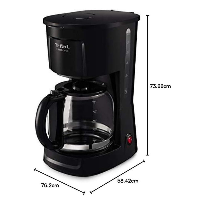 Cafetera De Goteo 12 Tazas Filtro Permanente Cm1408mx T-fal® Negro