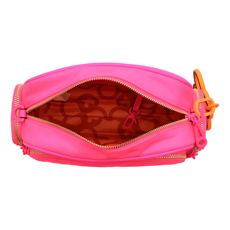Bolso Crossbody Para Mujer Mod. Ji 2519 Jaime Ibiza® Rosa Neón Lisa Níquel Multicolor