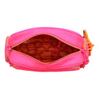 Bolso Crossbody Para Mujer Mod. Ji 2519 Jaime Ibiza® Rosa Neón Lisa Níquel Multicolor