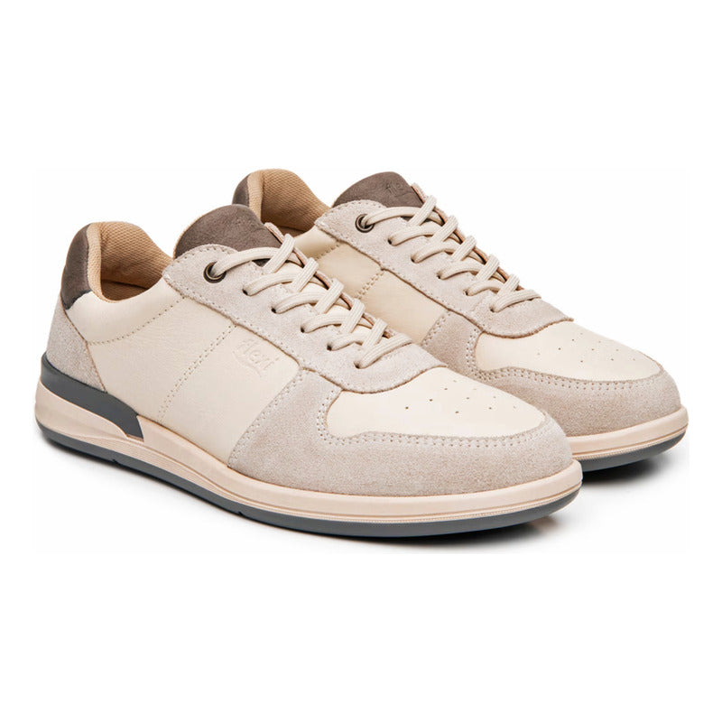 Tenis Casual Para Hombre Mod.419801 Marca Flexi® Beige Lisa 27.5 Mx