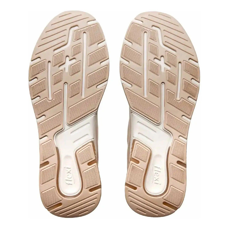 Tenis Casual Para Dama Mod.105125 Marca Flexi® Beige 25 Mx