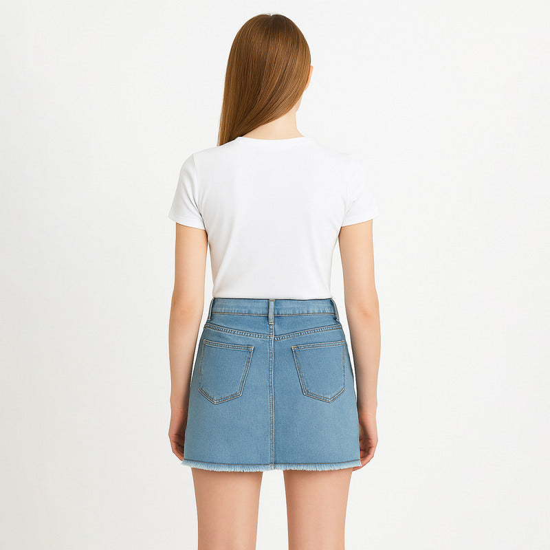 Falda De Mezclilla Para Mujer Mod. Ssjsskd Marca Skannda®