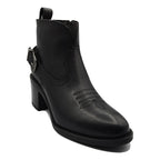 Botín Tacón 5cm Para Dama Mod. L1126163 Marca Levís® Negro Liso 23.5 Mx