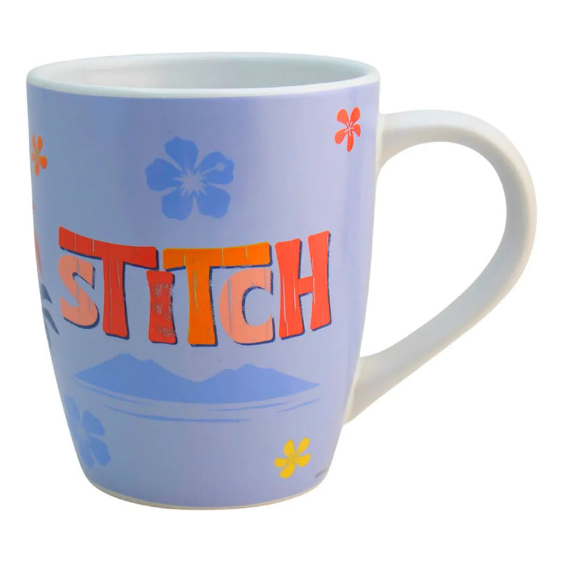 Taza Tarro De Cerámica Stitch De 740ml Marca Fund Kids® Azul Lilo Y Stitch Live Action
