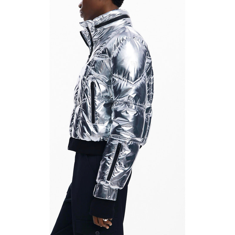 Chamarra Acolchada Impermeable Metalizada De Dama Desigual®