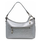 Bolsa De Hombro Para Mujer Mod.ji2486 Marca Jaime Ibiza® Plateado Arrugado