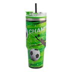 Termo Doble Pared Futbol 1.2l Con Rosca Y Asa Top Choice® Verde