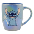 Taza Tarro Grande De Cerámica Iridiscente 740ml Stitch Agua