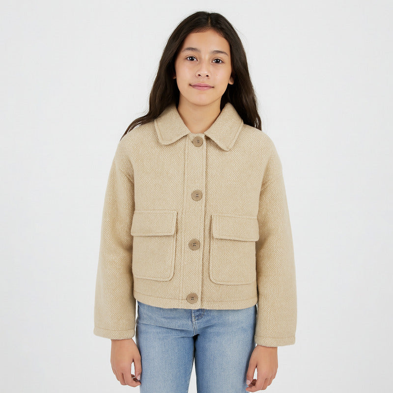 Abrigo Punto Pelo Para Niña Mod.7430 Marca Mayoral®