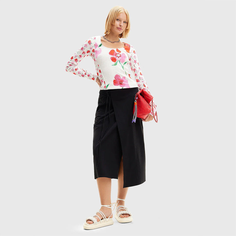Blusa Estampado Floral Para Mujer 24swtk13/1000 Desigual® Multicolor Floreado Xl
