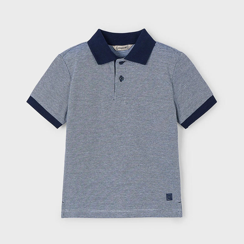 Playera Polo Para Niño Mod. 3105 Marca Mayoral® Marino 7 Años Lisa