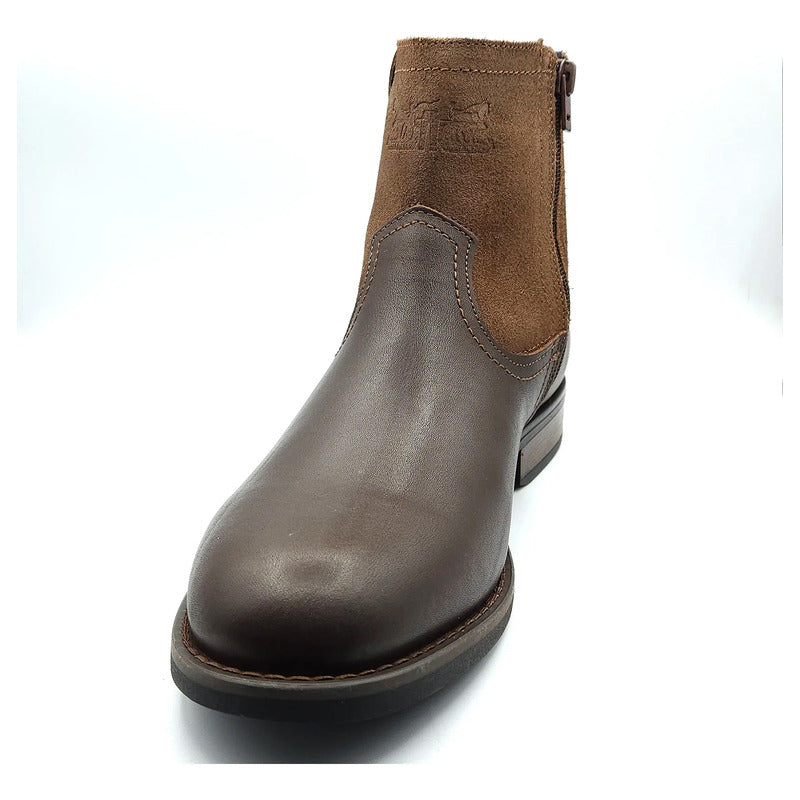Bota Elegante De Piel Para Caballero M.l2126531 Marca Levís® Marrón Liso 26 Mx