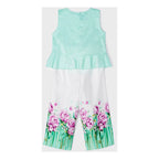 Conjunto Para Niña Pantalon+blusa 3510 Marca Mayoral® Agua Floreado 7 Años