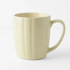 Taza De Cerámica Acanalada 370ml Estilo Nórdico Amarillo 1744-98 Acanalada