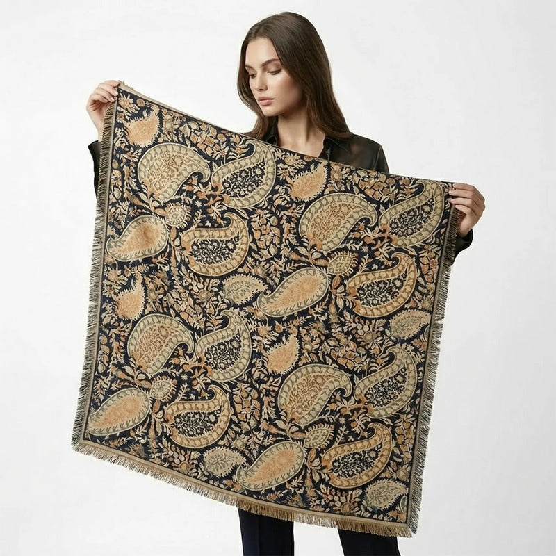 Chalina Chal Elegante Suave Para Mujer 130x130cm Multicolor Multicolor Geométrico Unitalla