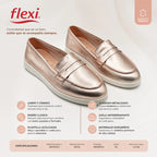 Mocasín Casual Para Dama Estilo 140601 Marca Flexi® Oro Rosa 25.5 Mx