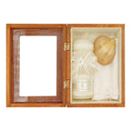 Set Para Bautizo Vela+concha+toalla+caja De Madera