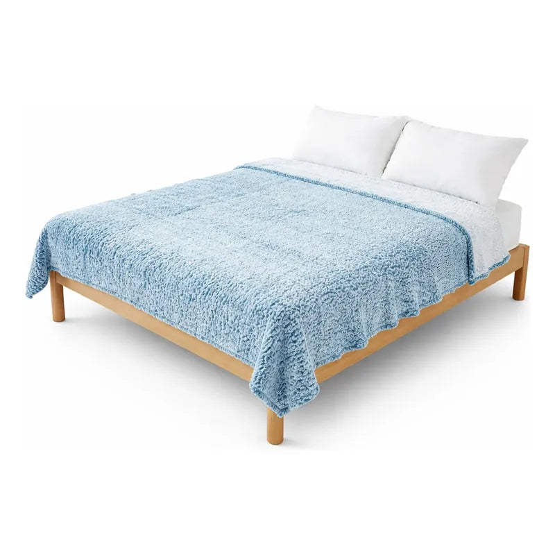 Cobertor Ovejita Ligero Matrimonial 1.80x2.10m Providencia® Multicolor 400 G Nevado Azul