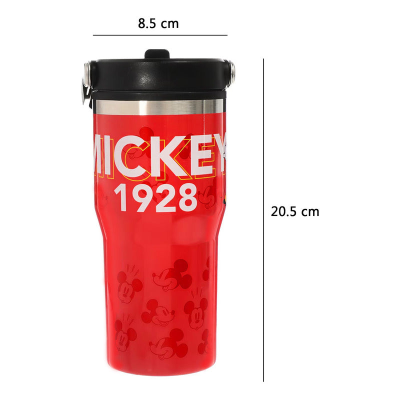 Termo Vaso De Acero Inoxidable Con Asa 650ml Diseño Animado Mickey