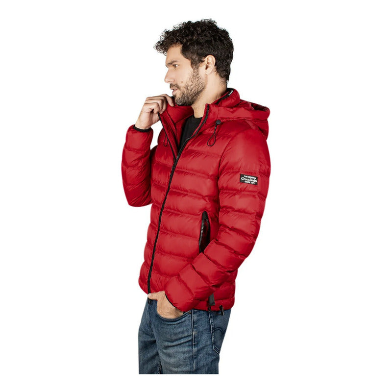 Chamarra De Pluma Acolchada Mod. Cw83-pol8759 Greenlander® Rojo G Capitonado