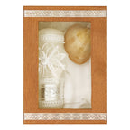Set Para Bautizo Vela+concha+toalla+caja De Madera